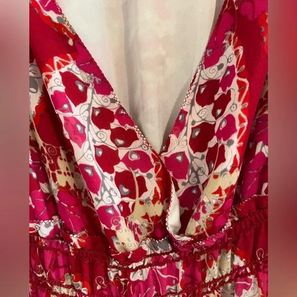 Chelsea and Violet Floral boho vacation Maxi Dress large - Picture 5 of 7